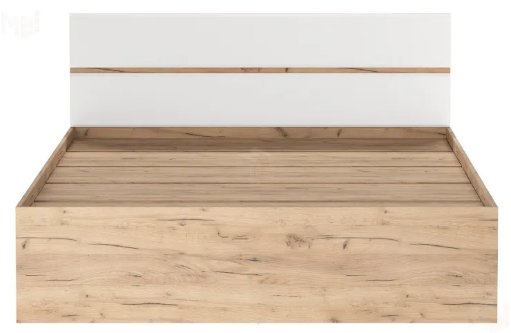 Кровать 1600 ГРЕТТА  с 4 ящиками Дуб Крафт золотой-Белый