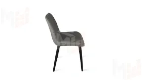 Стул OSCAR Черный муар, Велюр L002 серо-бежевый