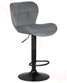 Стул барный DOBRIN BARNY BLACK (серый велюр (MJ9-75))