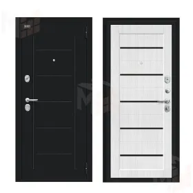 Входная металлическая дверь Борн Букле черное/Snow Melinga