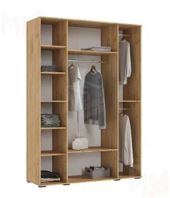 Шкаф Норд 4-х створчатый (дуб крафт/изумрудный)