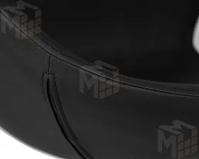 Кресло дизайнерское DOBRIN SWAN (черный кожзам P13, алюминиевое основание)