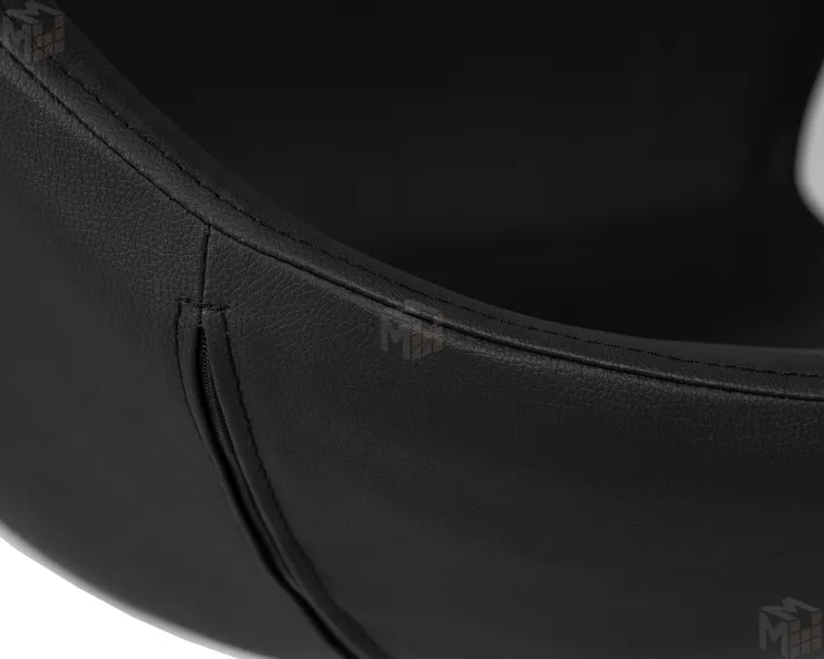 Кресло дизайнерское DOBRIN SWAN (черный кожзам P13, алюминиевое основание)