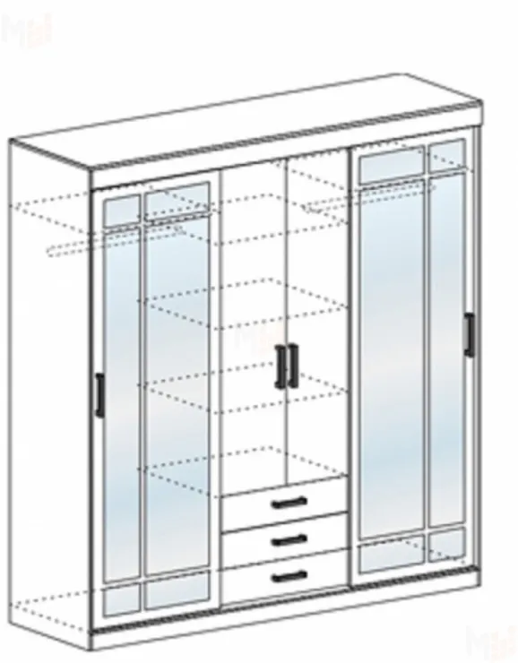 Шкаф купе Андрей-1 (дуб анкор)