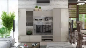 Стенка Мишель Ясень шимо, Сатин матовый