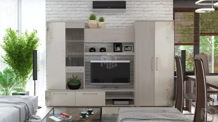 Стенка Мишель Ясень шимо, Сатин матовый