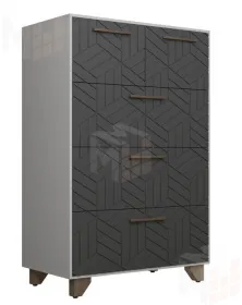 Комод Амстердам (белый/серый графит)