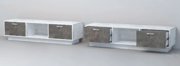 Тумба Т-3 Эго ПД  Бетон Светлый/Камень Темный