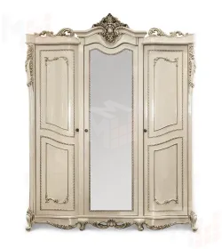 Шкаф Джоконда 3-дверный крем глянец