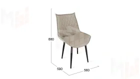 Стул Фэнди К1С  Черный муар, Велюр Confetti Smoke