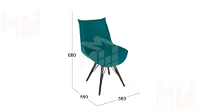 Стул Фэнди К3 Черный муар, Велюр Confetti Izumrud