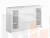 Тумба Сириус 2 двери со стеклом и 3 ящика 156*95 Белый