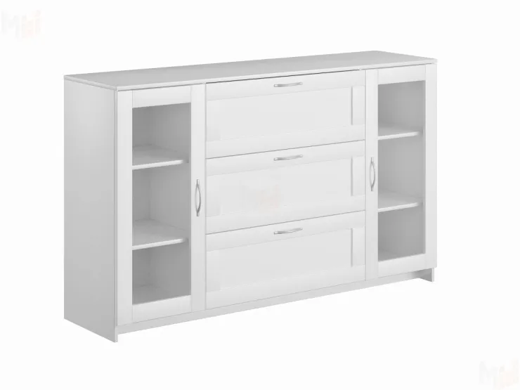 Тумба Сириус 2 двери со стеклом и 3 ящика 156*95 Белый