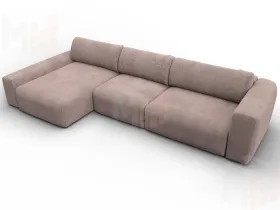 Диван угловой Лига-066 НПБ Лонг угол левый ( TOWER 05 бежевый )