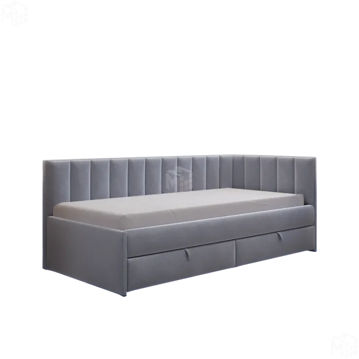 Диван №529 П угловой (ткань VELUTO 12 св. серый)