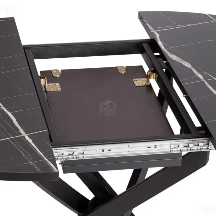 Стол MANZANA раздвижной Мрамор чёрный/чёрный