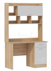 Компьютерный стол ПКС-2 (сонома/белый глянец)