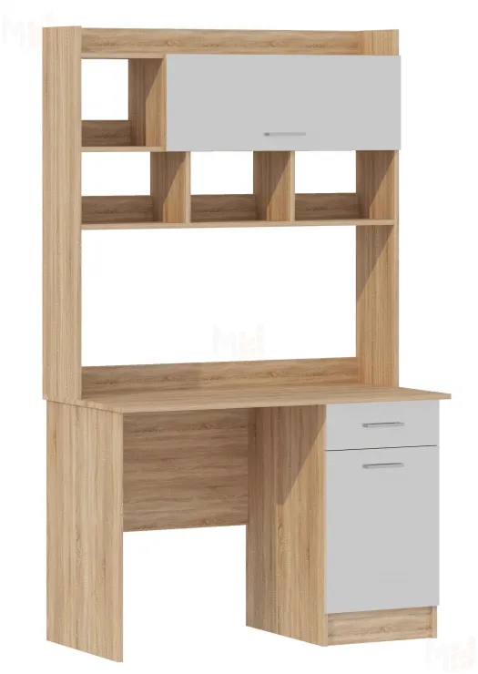 Компьютерный стол ПКС-2 (сонома/белый глянец)