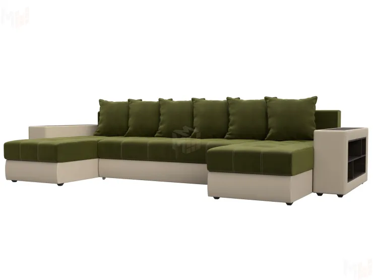 Диван П-образный Дубай полки справа