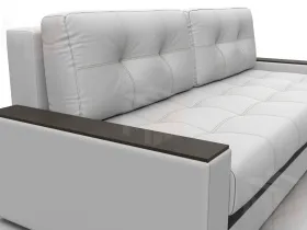 Диван прямой с декором Лига-096 НПБ ( Белый;Черный )