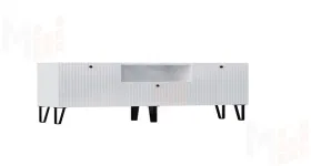 Тумба ТВ малая Оливия (белый глянец)