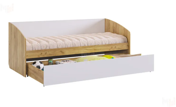 Кровать Форсаж дуб крафт золотой/белый