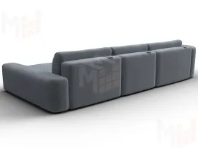 Диван угловой Лига-066 НПБ Лонг угол правый ( TOWER 10 серый )