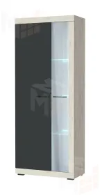 Шкаф-витрина ШВС-800 СОНАТА Дуб Крафт белый - Антрацит