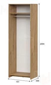 Шкаф двухстворчатый МСП 1  Дуб Золотой / Камень Тёмный