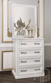 Зеркало для комода Мишель белый матовый (спальня)