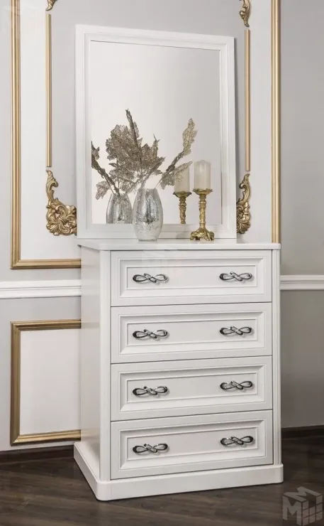 Зеркало для комода Мишель белый матовый (спальня)