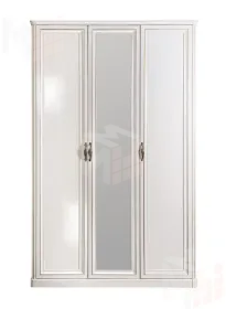 Шкаф Натали 3-дверный (2+1) с зеркалом белый глянец