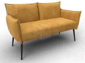 Диван прямой Лига-083 ( велюр BRUT 10 желтый )