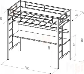 Кровать-чердак Севилья - 1 без тумбы