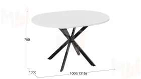 Стол обеденный раздвижной Мэдисон Тип 1 Черный муар, Белый