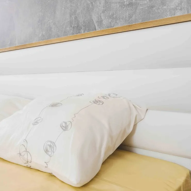 Кровать Айрис 308 Люкс (1400) Белый/Дуб золотистый