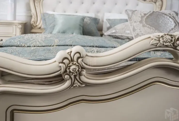 Кровать Мона Лиза 180х200 см с мягким изголовьем крем