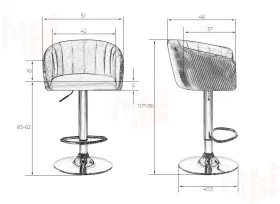 Стул барный DOBRIN DARCY BLACK (зеленый велюр (1922-9))
