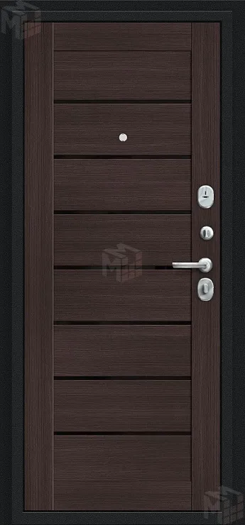 Входная металлическая дверь Техно Букле черное/Wenge Veralinga