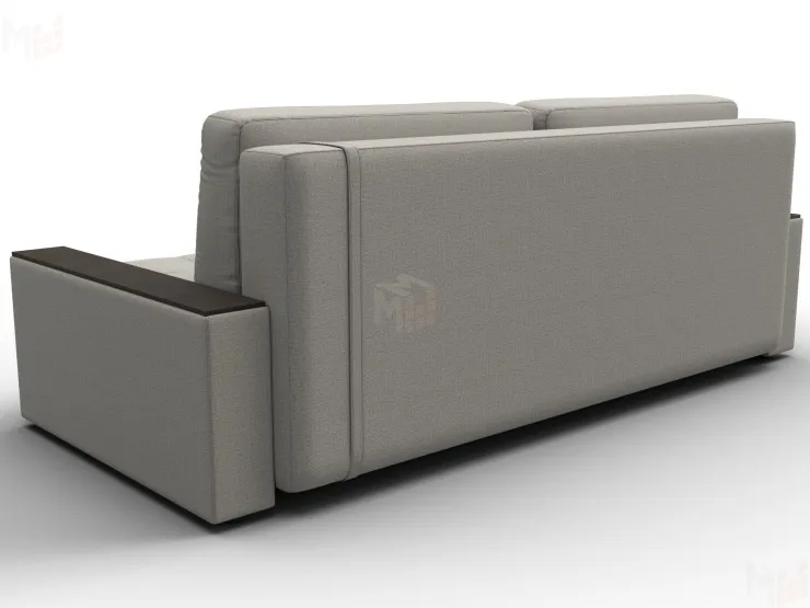 Диван прямой с декором Лига-096 НПБ ( Амур 02 Бежевый/Коричневый )