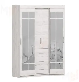 Шкаф-купе Комфорт-6М Крафт белый