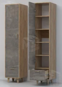 Пенал П-1 Эго на ножках Дуб Крафт Золотой/Камень Темный