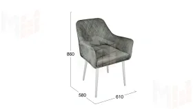 Стул Chester Т6 Белый муар Велюр V003 темно-серый