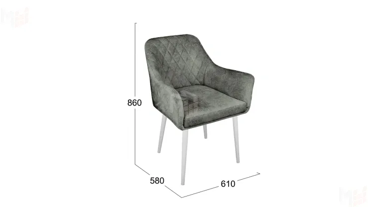 Стул Chester Т6 Белый муар Велюр V003 темно-серый