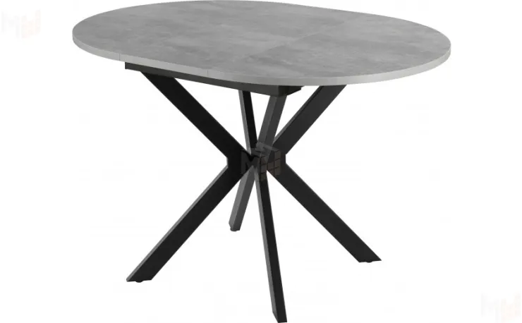 Стол раскладной Вега Лофт D100  Бетон / Черный