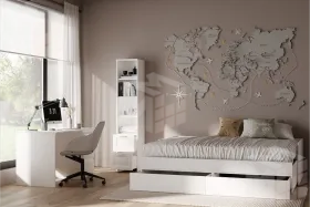 2.02.07.140.1 СИРИУС стеллаж 2 ящика 39х190 белый RU