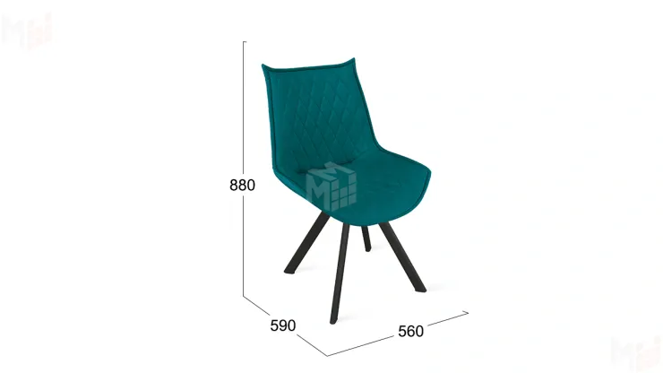 Стул Фэнди К2 Черный муар, Велюр Confetti Izumrud