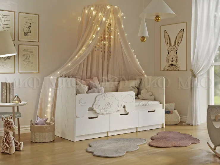 Детская кровать Юниор-4 (1,8) шарли белый