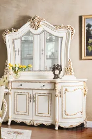 Гостиная Джоконда (сервант и комод), крем и крем/глянец