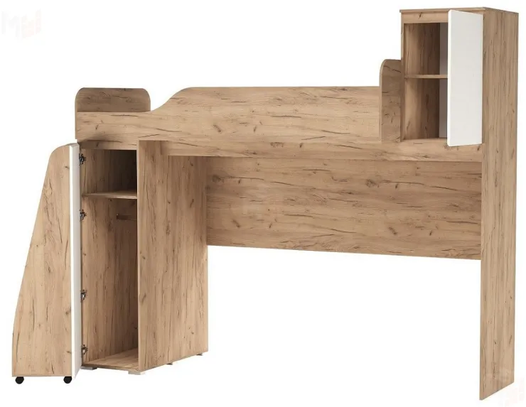 Кровать двухъярусная ГРЕТТА Дуб Крафт золотой-Белый